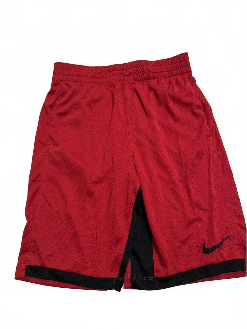Nike Dri-FIT Athletic Shorts Red Black - Kids Large